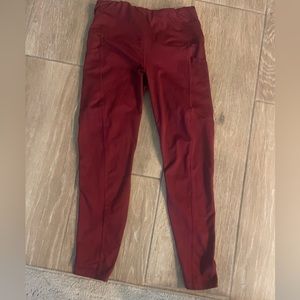 Medium velocity burgundy leggings